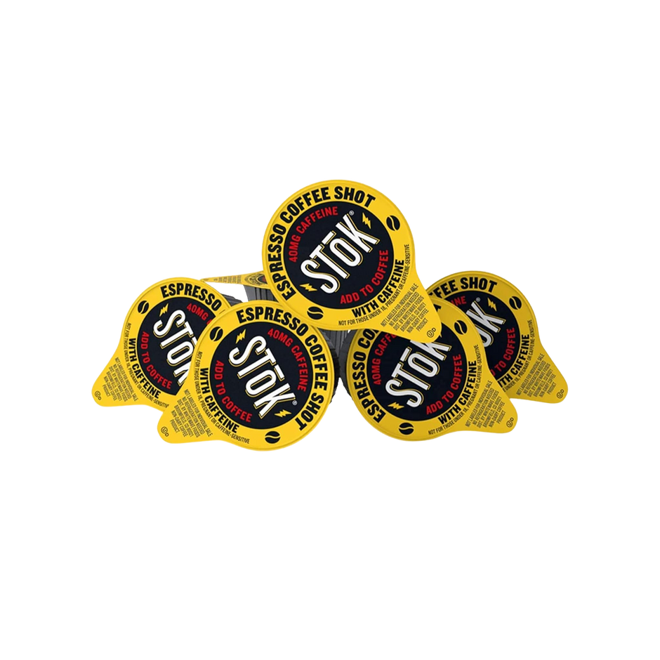 100 SToK Caffeinated Unsweetened Black Coffee Shots.