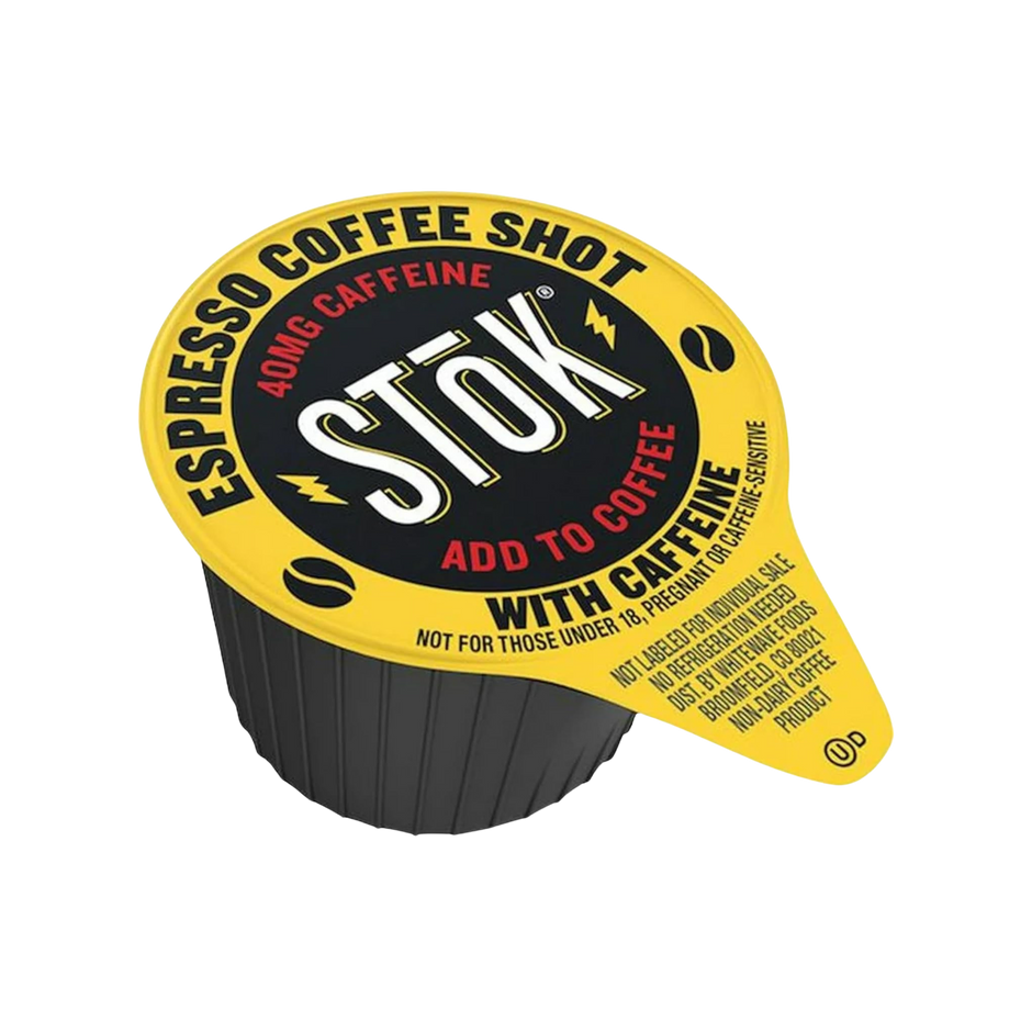 100 SToK Caffeinated Unsweetened Black Coffee Shots.
