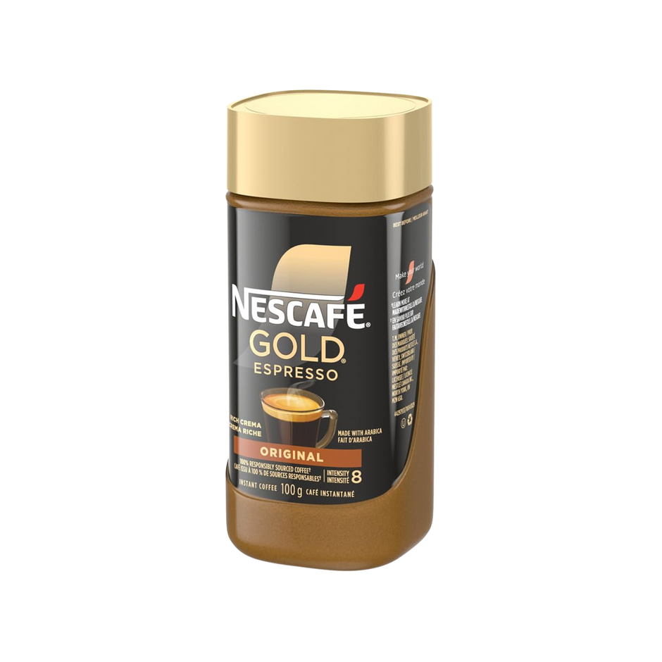 NESCAFE Gold Espresso Instant Coffee, 100g/3.5oz, Jar (2 Pack), {Imported from Canada}