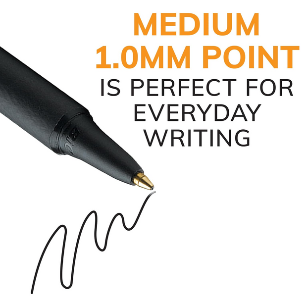 BIC Soft Feel Retractable Ballpoint Pen with 1.0 mm Medium Point and No-Slip Grip, 36-Count in Assorted Ink