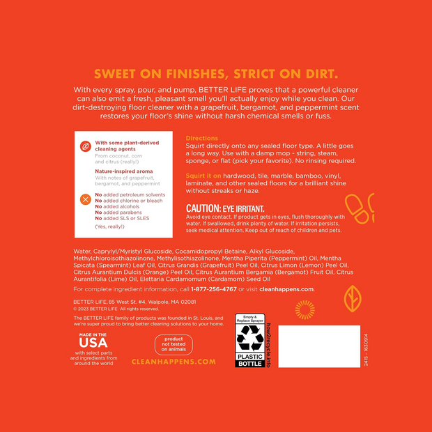 Better Life Floor Cleaner, Citrus Mint, 32 Ounces