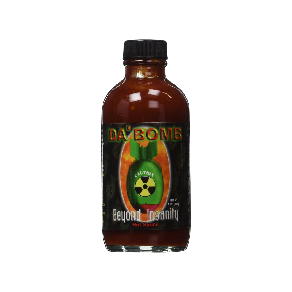 DA'BOMB Beyond Insanity Hot Sauce, 4oz Bottle, Made with Habanero and Chipotle Peppers, Original Hot Sauce, Gluten Free, Keto, Sugar Free, Made in USA