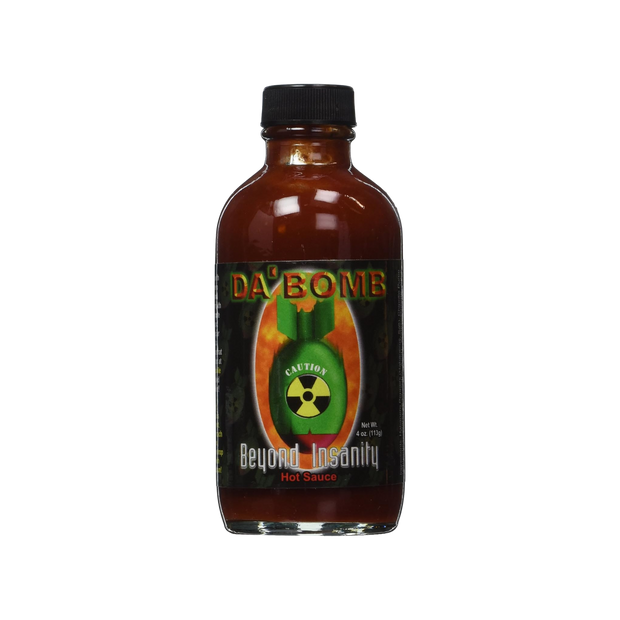 DA'BOMB Beyond Insanity Hot Sauce, 4oz Bottle, Made with Habanero and Chipotle Peppers, Original Hot Sauce, Gluten Free, Keto, Sugar Free, Made in USA