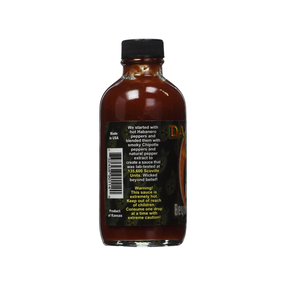 DA'BOMB Beyond Insanity Hot Sauce, 4oz Bottle, Made with Habanero and Chipotle Peppers, Original Hot Sauce, Gluten Free, Keto, Sugar Free, Made in USA