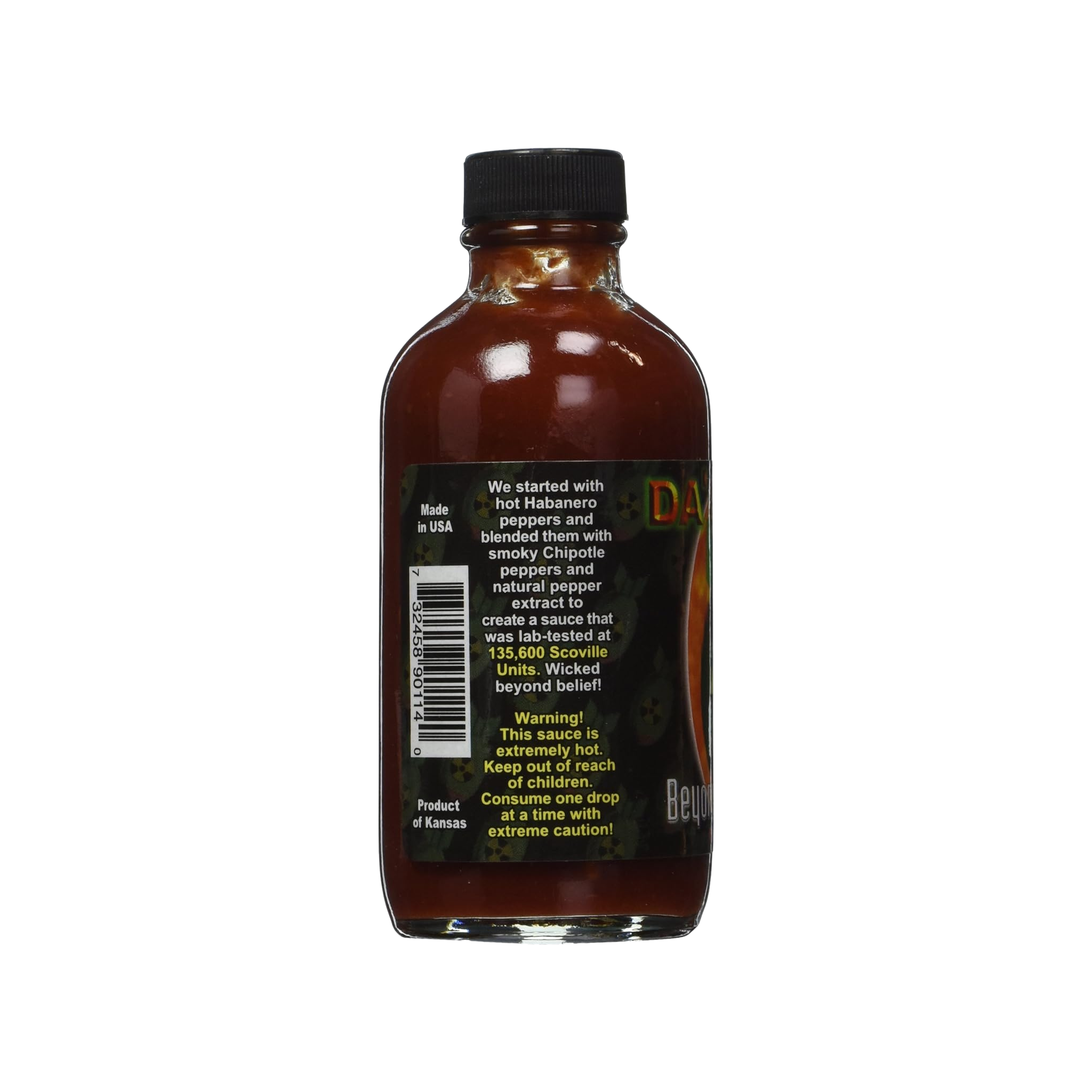 DA'BOMB Beyond Insanity Hot Sauce, 4oz Bottle, Made with Habanero and Chipotle Peppers, Original Hot Sauce, Gluten Free, Keto, Sugar Free, Made in USA