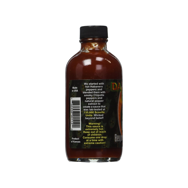 DA'BOMB Beyond Insanity Hot Sauce, 4oz Bottle, Made with Habanero and Chipotle Peppers, Original Hot Sauce, Gluten Free, Keto, Sugar Free, Made in USA