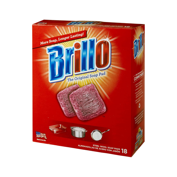 Brillo Steel Wool Soap Pads, 18 Count (Pack of 2) Total 36 Pads
