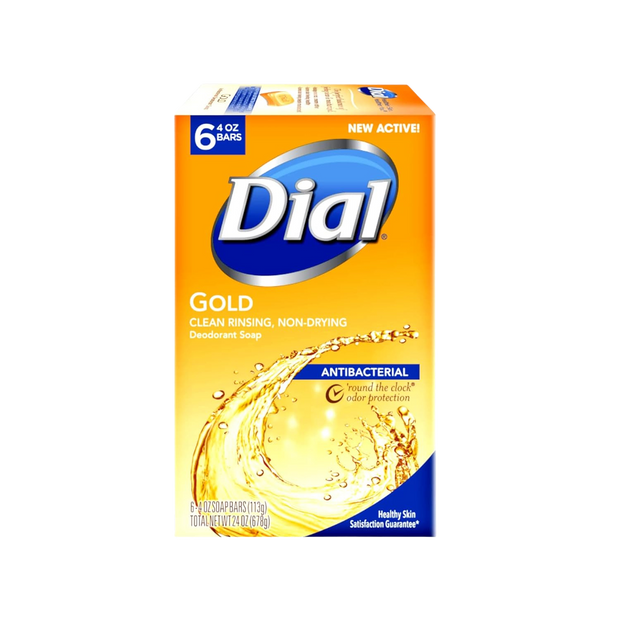 Dial Antibacterial Soap Bar, Gold, 6 Count (Pack of 2)