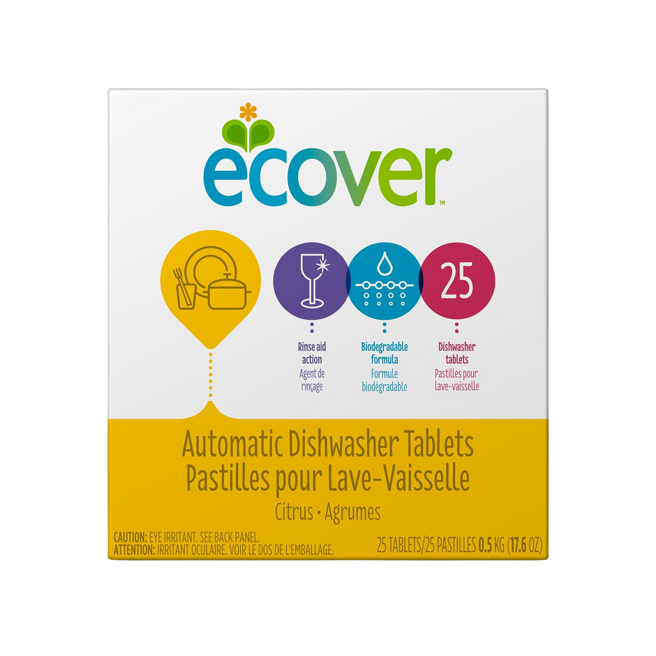 Ecover Automatic Dishwasher Soap Tablets, Citrus, 25 Count