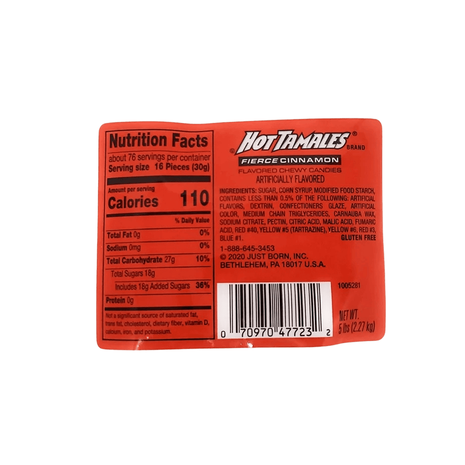 Hot Tamales Fierce Cinnamon Bulk - 5 lb.
