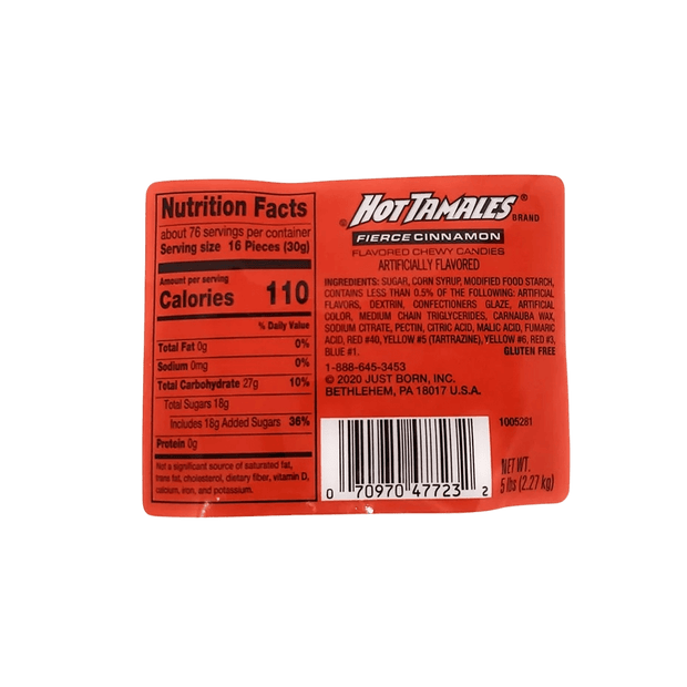 Hot Tamales Fierce Cinnamon Bulk - 5 lb.