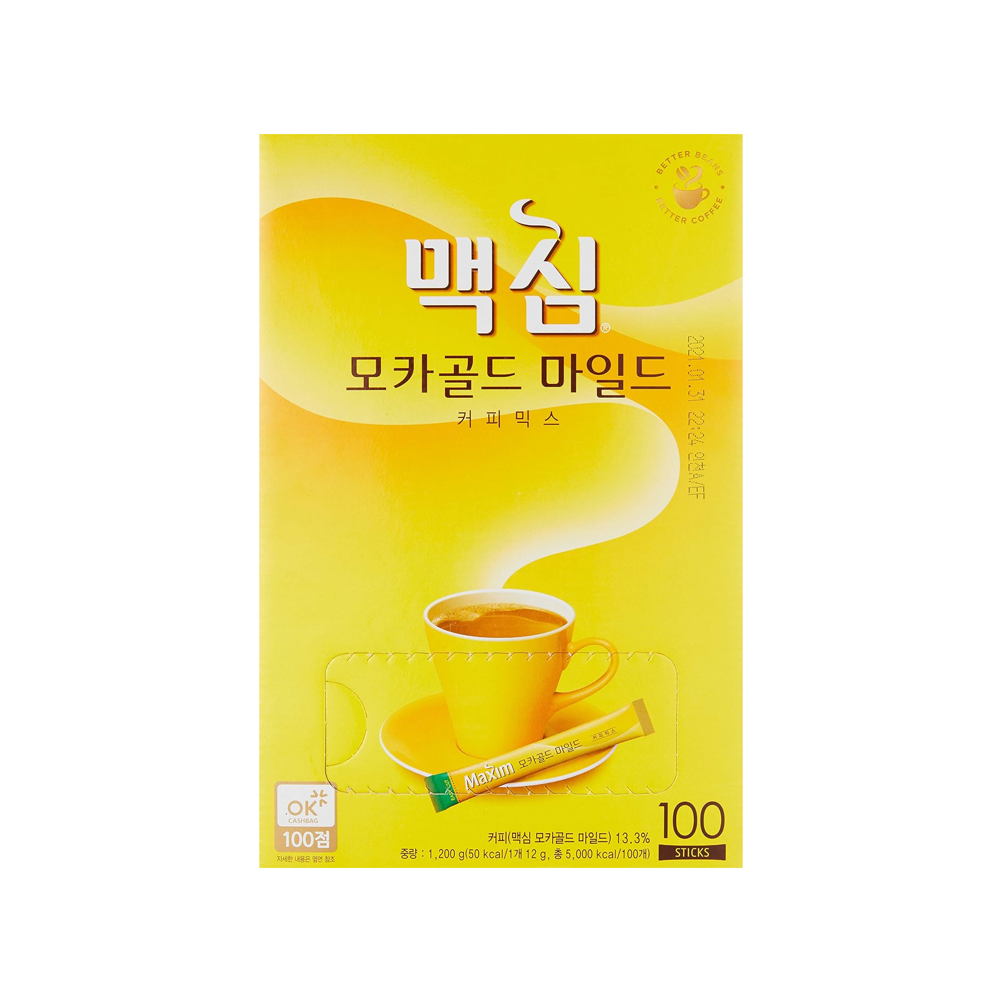 Maxim Mocha Gold Korean Instant Coffee - 100pks