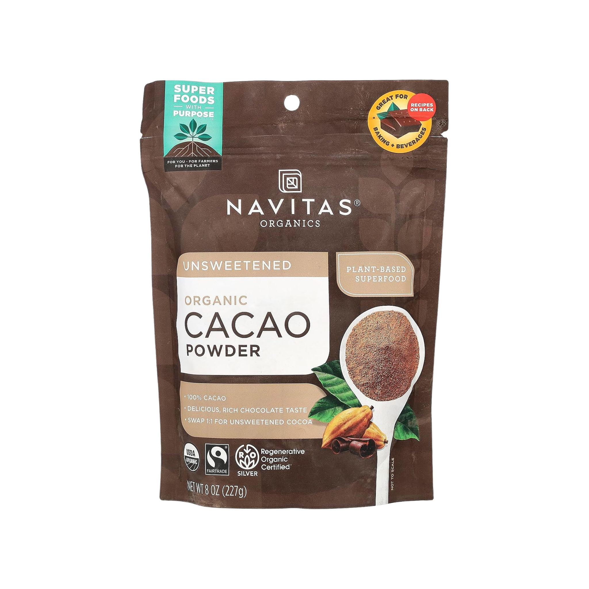 Navitas Naturals Cacao Powder - Organic - Raw - 8 Oz - Case Of 12