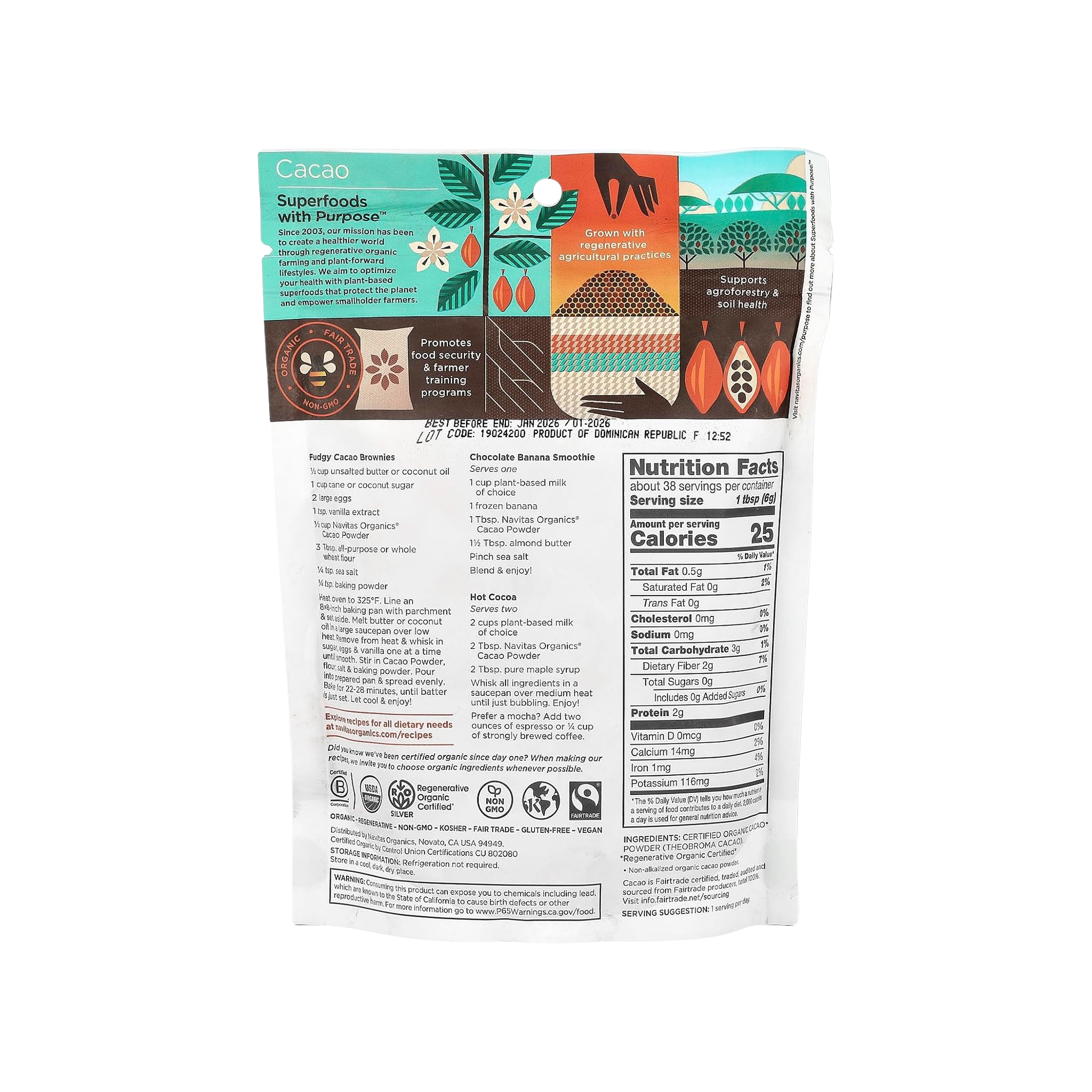 Navitas Naturals Cacao Powder - Organic - Raw - 8 Oz - Case Of 12