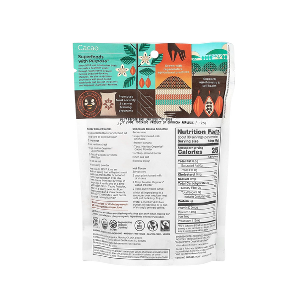 Navitas Naturals Cacao Powder - Organic - Raw - 8 Oz - Case Of 12