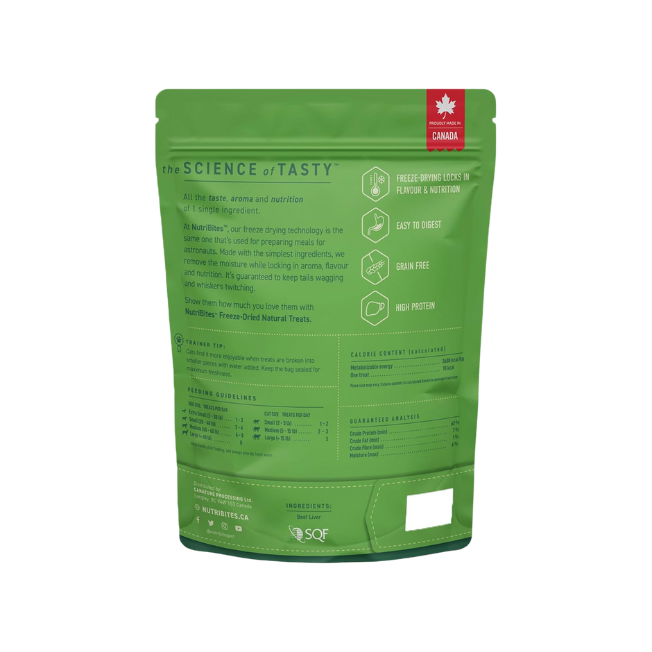 Nutri Bites Freeze Dried Beef Liver Dog & Cat Treats | Healthy Pet Training Treats or Food Topper | All Natural, Single Ingredient, High Protein | Premium Bulk Large Size Pack (27 OZ)