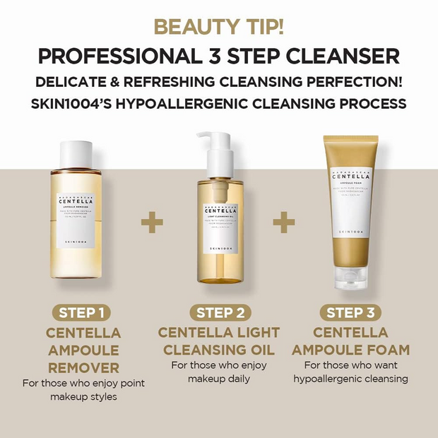 SKIN1004 Madagascar Centella Light Cleansing Oil (6.76 Fluid Ounce) Pure and light oil with fresh cleansing effect, Micellar Cleansing Hypoallergenic Use