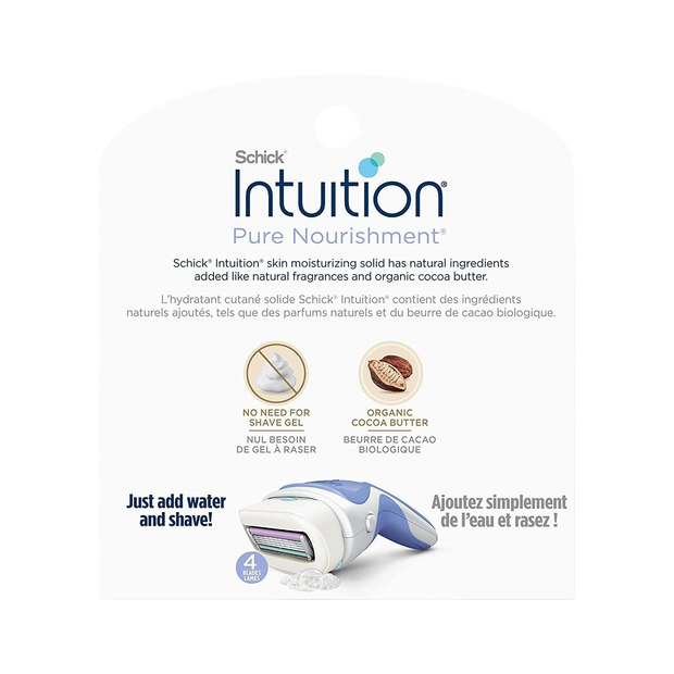 Schick Intuition Pure Nourishment with Organic Cocoa Butter 12 Cartridge Women's Razor Refills