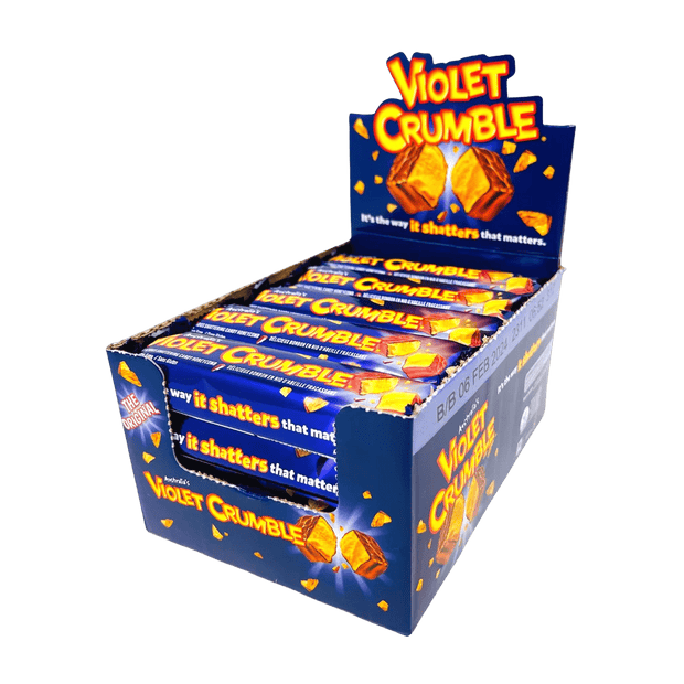 Violet Crumble Chocolate Bars – 20 Count Box – Honeycomb Toffee Covered in Rich Chocolate